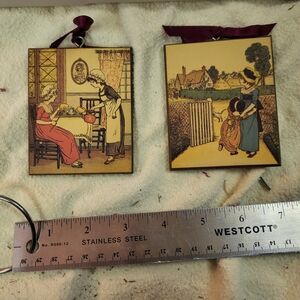 Vintage Wall Art Decor with Ribbon Hangers